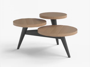 mehrstufiger Couchtisch aus Kiefernholz 3D Modell