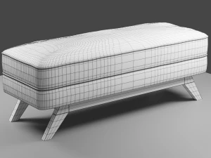 kensley bench muddy upholstered 3D Model