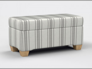 pembroke storage bench stripe neutral 3D Model