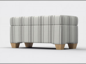 pembroke storage bench stripe neutral 3D Model