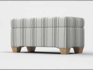 pembroke storage bench stripe neutral 3D Model