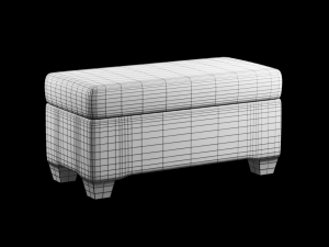 pembroke storage bench stripe neutral 3D Model