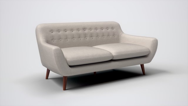 tufted maya sofa blue upholstery Modelo 3D .c4d .max .obj .3ds .fbx .stl .blend 