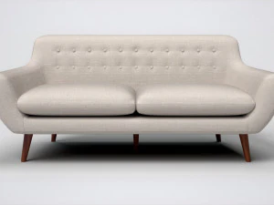 Getuftetes Maya-Sofa mit blauer Polsterung 3D Modell