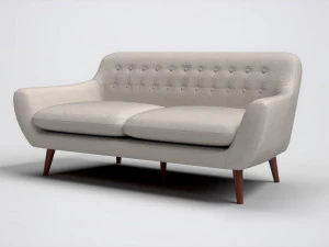 Getuftetes Maya-Sofa mit blauer Polsterung 3D Modell