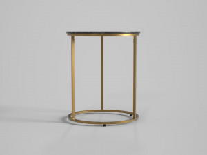 milan accent table white marble 3D Model
