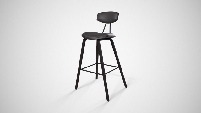 ayanna bar stool black finish Modelo 3D .c4d .max .obj .3ds .fbx .stl .blend 