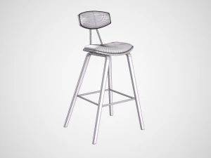 ayanna bar stool black finish 3D Model