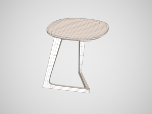 mullaney c table walnut finish Modelo 3D
