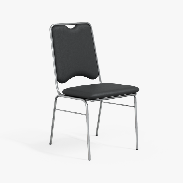 contract dining chair black leather Model 3D .c4d .max .obj .3ds .fbx .stl .blend 