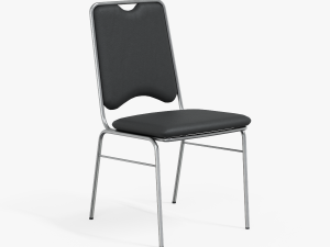 contract dining chair black leather 3D 모델