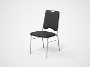 contract dining chair black leather Model 3D