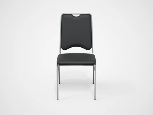 contract dining chair black leather 3D Model