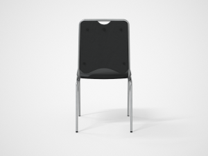 contract dining chair black leather Model 3D