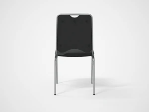 contract dining chair black leather 3D Model