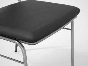 contract dining chair black leather Model 3D
