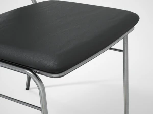 contract dining chair black leather 3D Model
