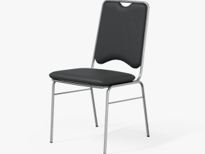 contract dining chair black leather Model 3D