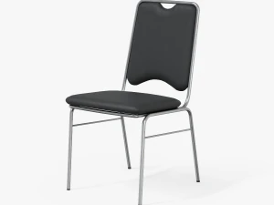 contract dining chair black leather 3D Model