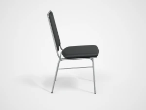 contract dining chair black leather 3D Model