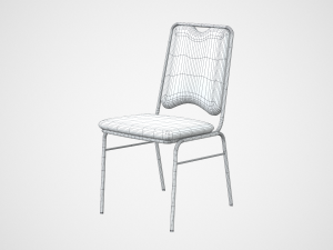 contract dining chair black leather Model 3D