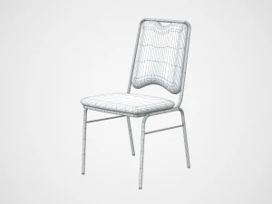 contract dining chair black leather 3D Model