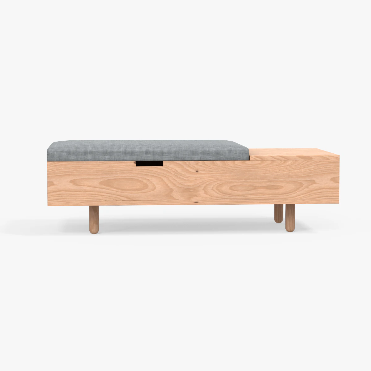 mimico ottoman grey finish 3D Model .c4d .max .obj .3ds .fbx .stl .blend