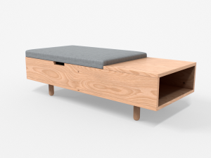 mimico ottoman grey finish Modelo 3D