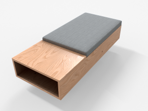 mimico ottoman grey finish Modelo 3D