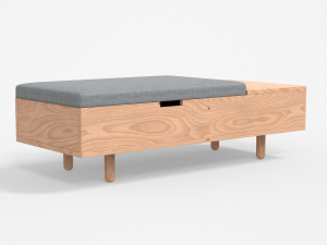 mimico ottoman grey finish Modelo 3D