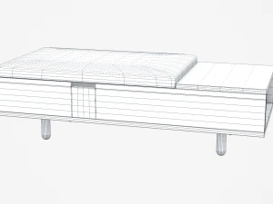 mimico ottoman grey finish 3D Model