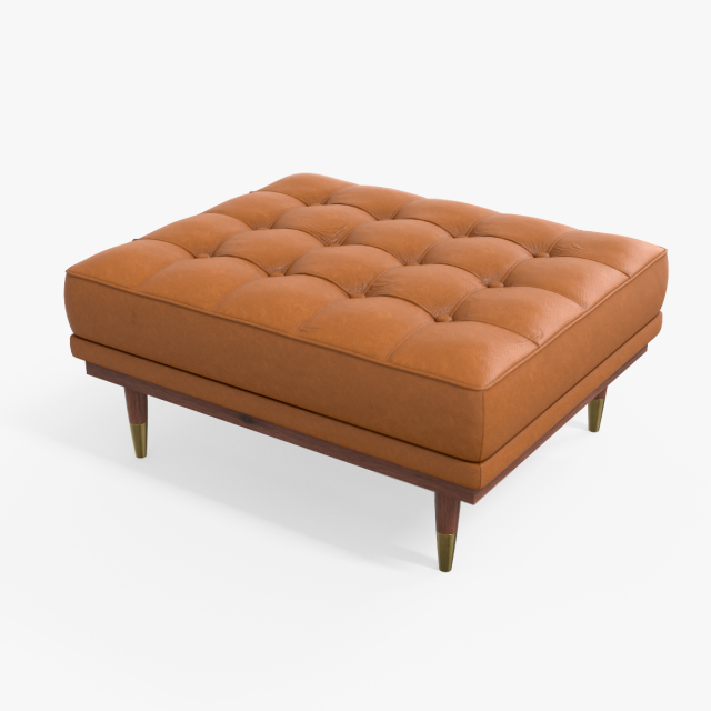 jens tufted cocktail ottoman leather finish 3D Модель .c4d .max .obj .3ds .fbx .stl .blend 