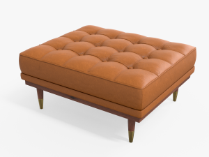 jens tufted cocktail ottoman leather finish 3D 모델