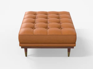 jens tufted cocktail ottoman leather finish 3D Model