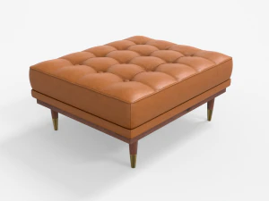 jens tufted cocktail ottoman leather finish 3D Model
