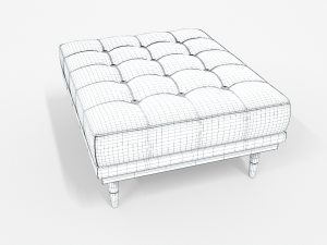 jens tufted cocktail ottoman leather finish 3D Модель