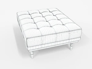 jens tufted cocktail ottoman leather finish 3D Model