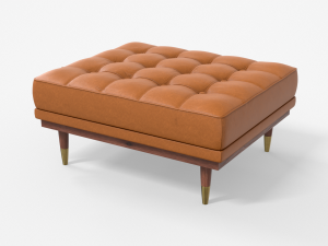 jens tufted cocktail ottoman leather finish 3D Модель