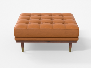 jens tufted cocktail ottoman leather finish 3D Модель