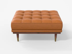 jens tufted cocktail ottoman leather finish 3D Model