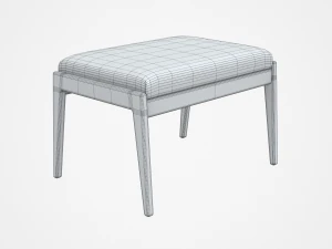 chayne rectangle standard ottoman azure blue 3D Model