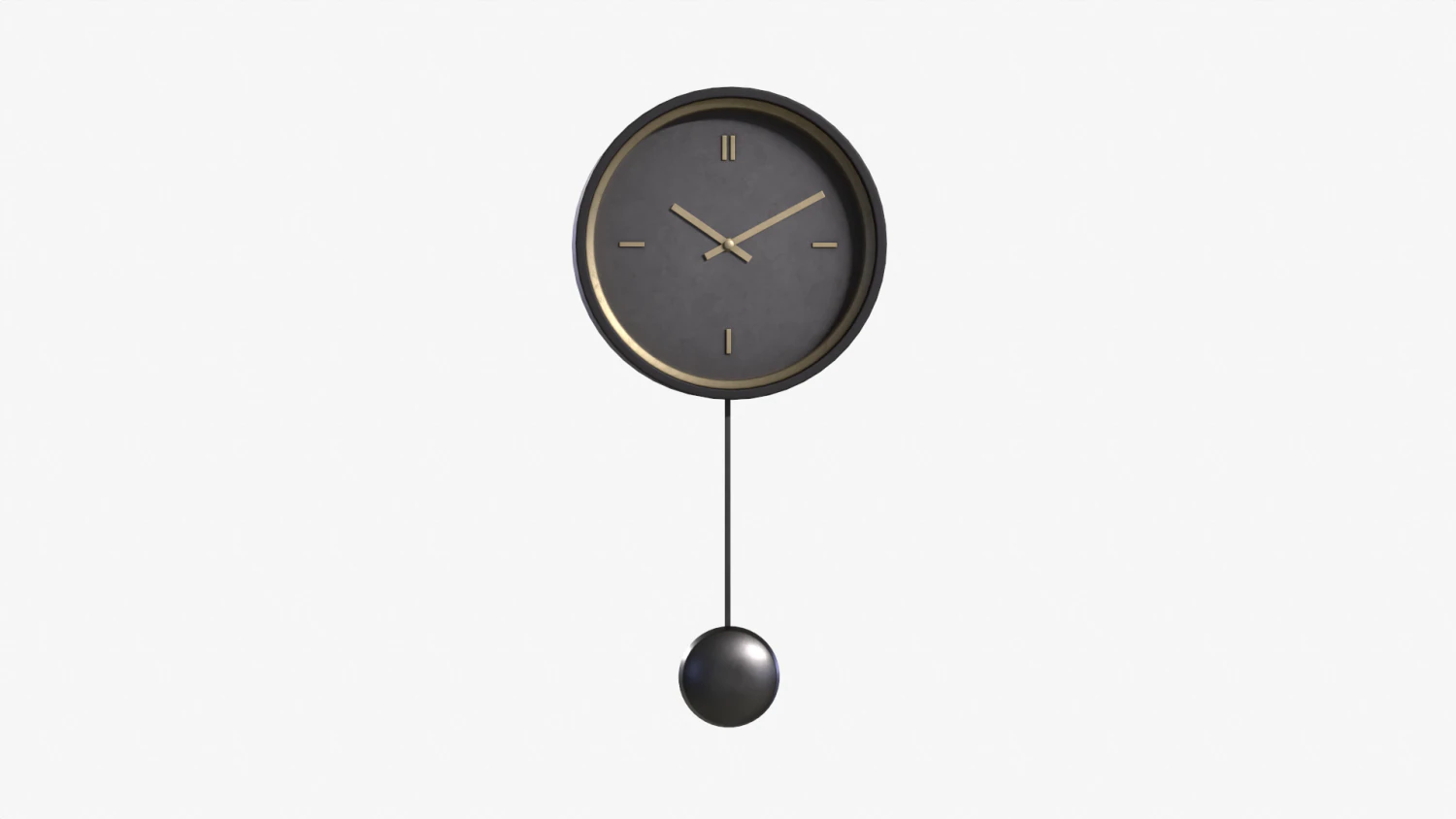strusk clock black 3D Model .c4d .max .obj .3ds .fbx .stl .blend 