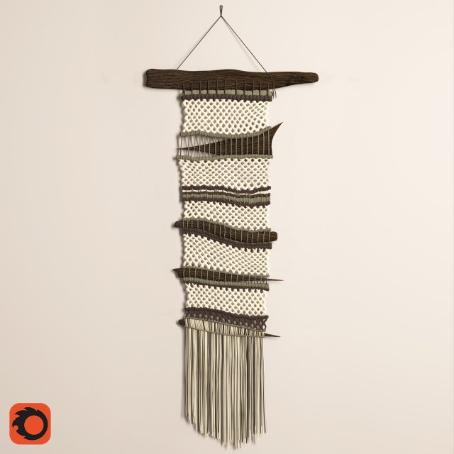 macrame panel 3D-Modell .c4d .max .obj .3ds .fbx .stl .blend 