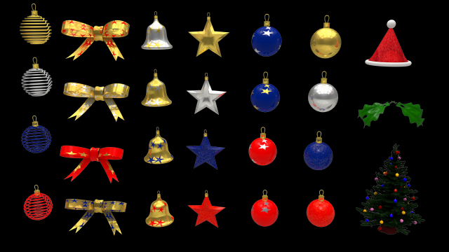 christmas models packs ready for game environments Modello 3D .c4d .max .obj .3ds .fbx .stl .blend 