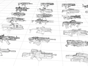 mega pacote de assalto de fic&ccedil;&atilde;o cient&iacute;fica Modelo 3D