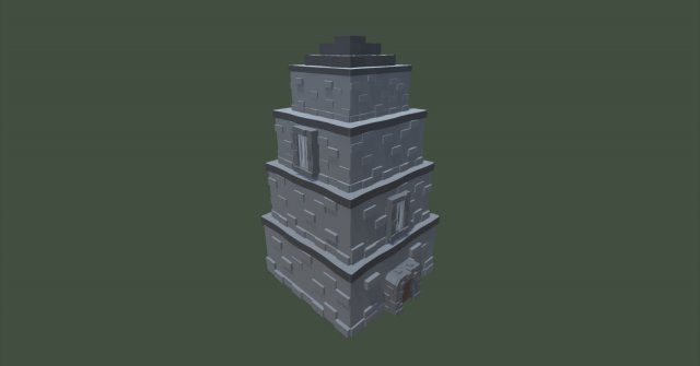 low poly tower 3D Model .c4d .max .obj .3ds .fbx .stl .blend 