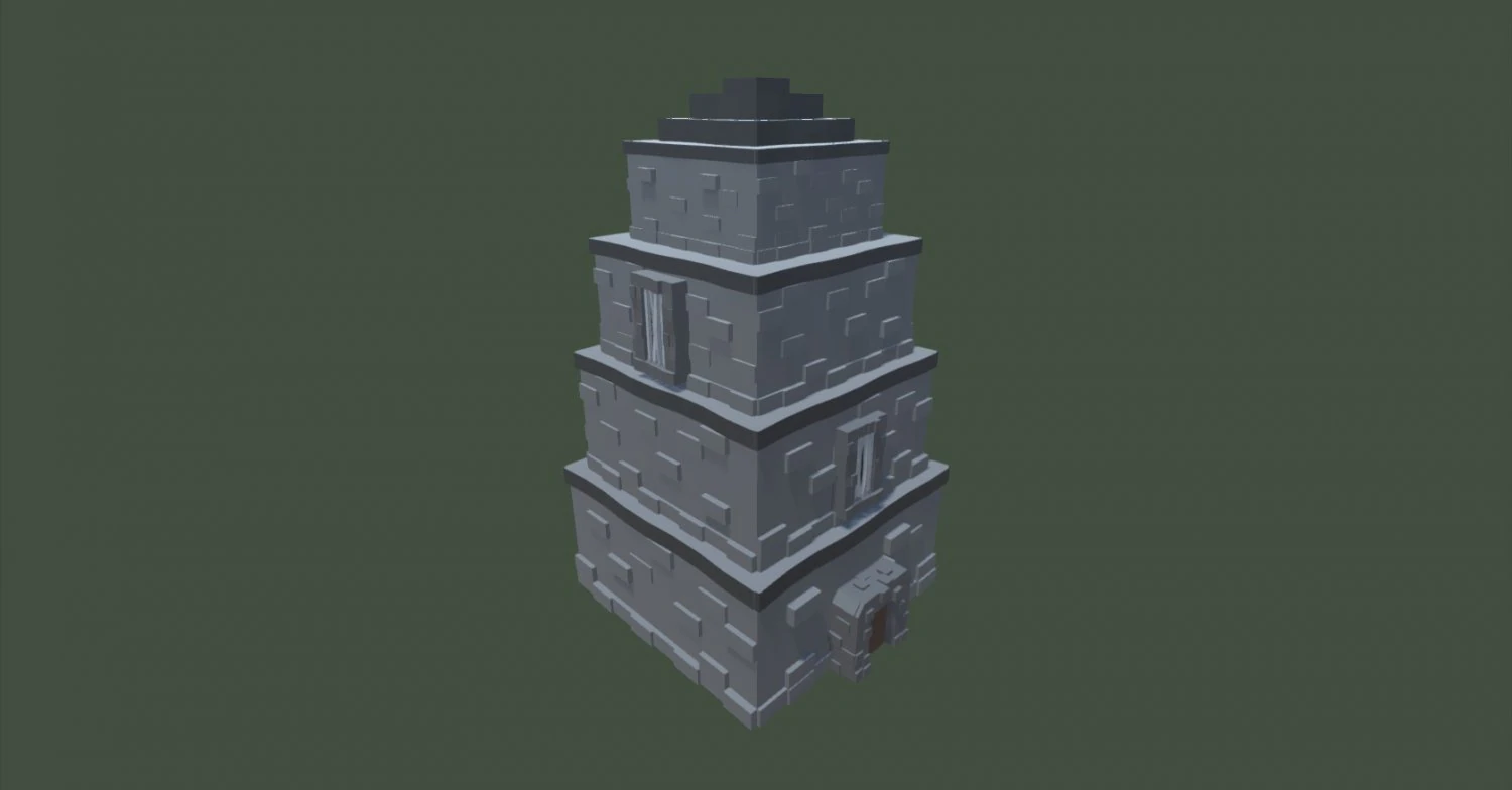 low poly tower 3D Model .c4d .max .obj .3ds .fbx .stl .blend