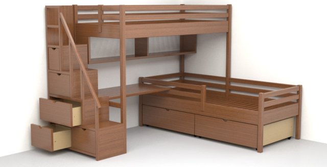 bunk bed for children 3D Model .c4d .max .obj .3ds .fbx .stl .blend 