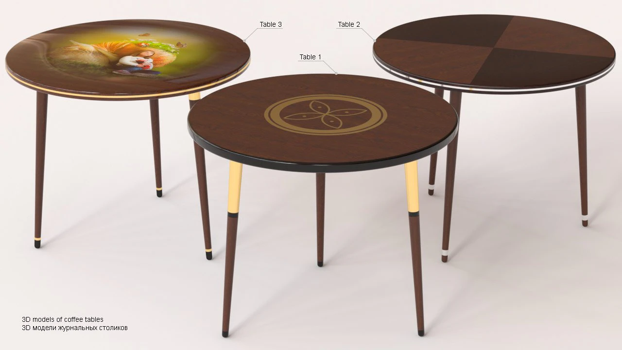 coffee tables 3D Model .c4d .max .obj .3ds .fbx .stl .blend 