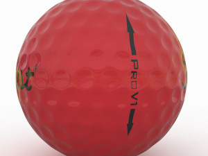 golf ball red 3D Model